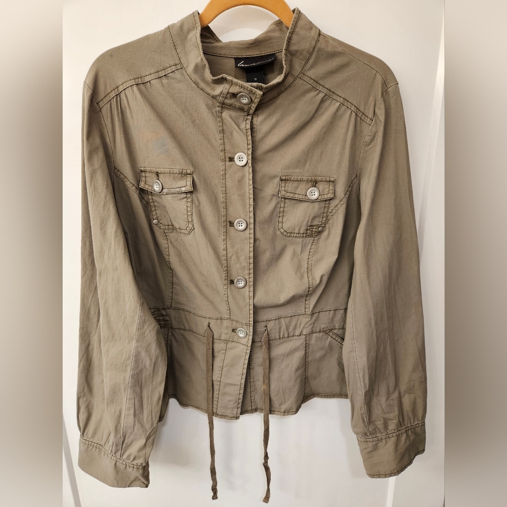 NWT - Lane Bryant Green Cotton Stretch Safari Jacket - Size 18